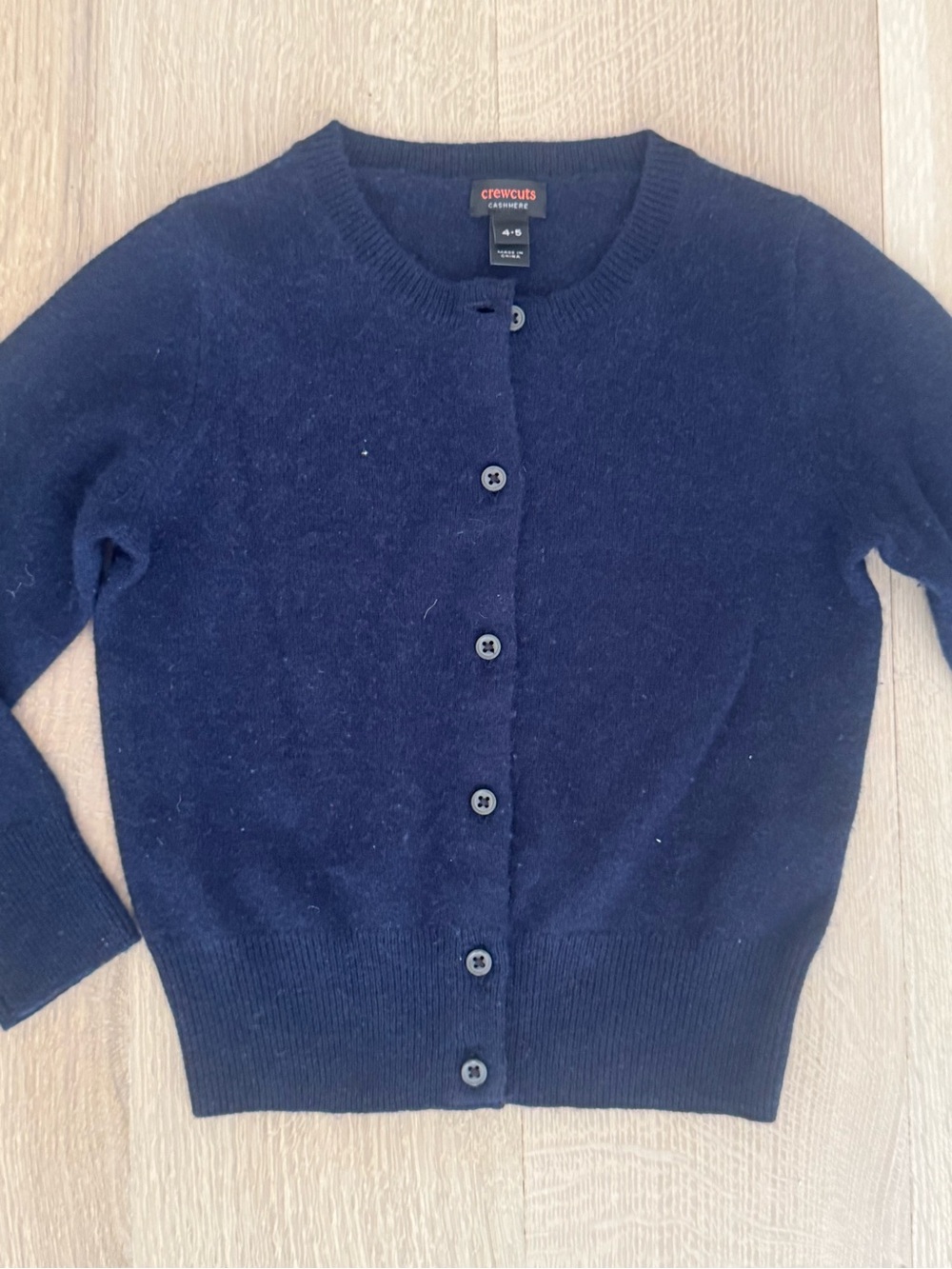 CREWCUTS by J Crew Girls Navy Blue Cashmere Sweater Cardigan - Size 4-5 years